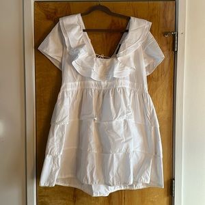 PrettyLittleThing White Ruffle Dress